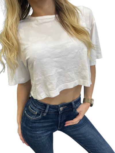 ALEXANDER WANG X H&M дамска бяла крок топ тениска