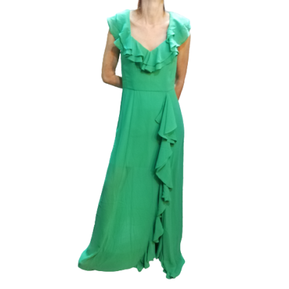 MICHELLE KEEGAN зелена дълга рокля