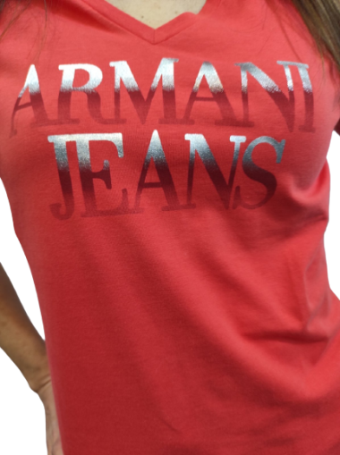 Armani Jeans дамска тениска със сребристо лого