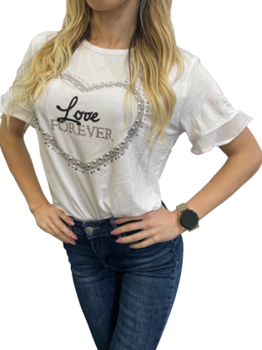 OVS дамска тениска от вискоза сърце