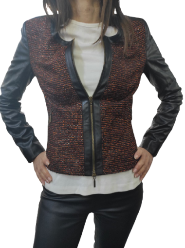 COMMA дамско яке / сако с кожени ръкави