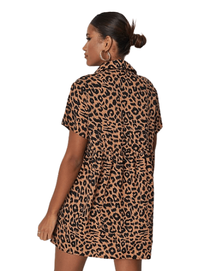  MISSGUIDED дамска рокля - риза в леопардов принт