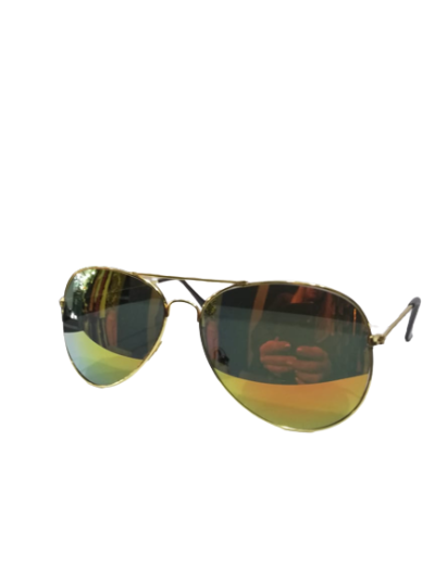 Огледални слънчеви авиаторски очила златисти