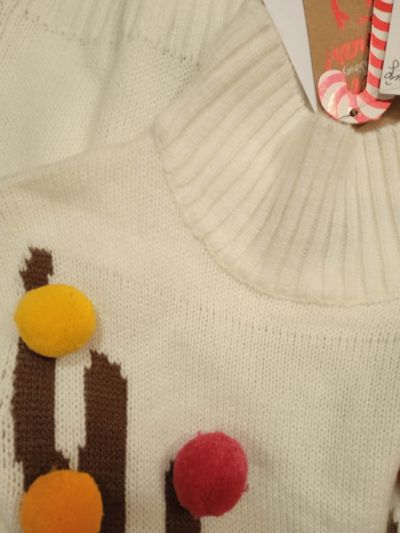 S`iNSAY дамски коледен пуловер - поло с папули