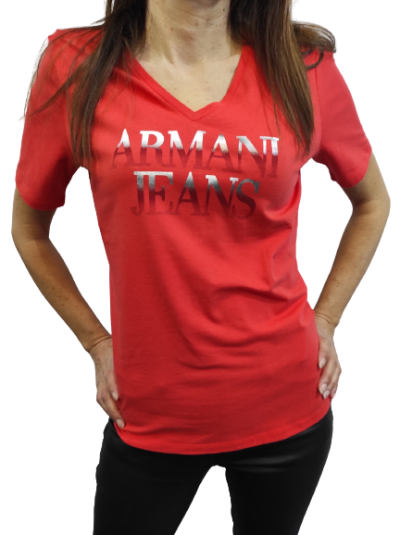 Armani Jeans дамска тениска със сребристо лого