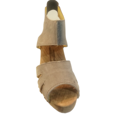  Sanita дамски сандали естествена кожа и дървена подметка