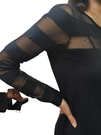 MANGO дамска черна блуза