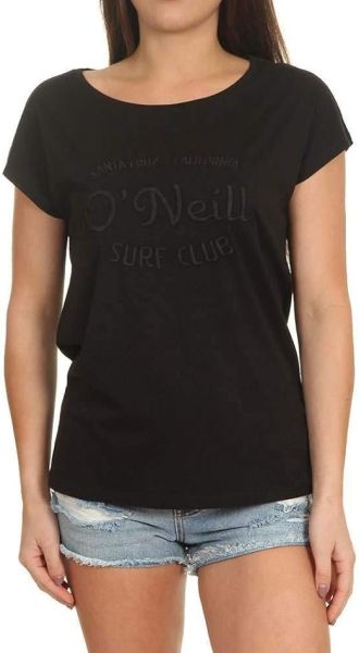 O`NEILL дамска черна тениска с бродирано лого