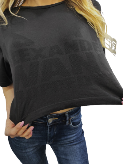 ALEXANDER WANG X H&M дамска черна крок топ тениска